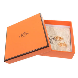 新品同様 エルメス ミニ マイヨン ピアス H100052FOD3 メタル クレーム ピアス 白 1486【中古】HERMES