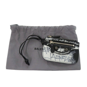 新品同様 バレンシアガ ル カゴール グラフィティ 776769 レザー ブラック コインケース 黒 1493【中古】BALENCIAGA