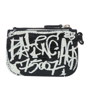新品同様 バレンシアガ ル カゴール グラフィティ 776769 レザー ブラック コインケース 黒 1493【中古】BALENCIAGA