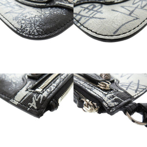 新品同様 バレンシアガ ル カゴール グラフィティ 776769 レザー ブラック コインケース 黒 1493【中古】BALENCIAGA