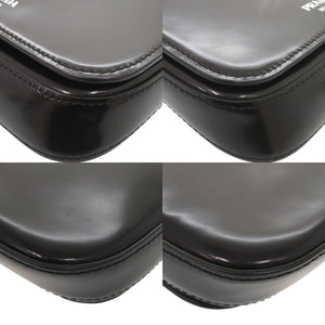 新品同様 プラダ ロゴ ブラッシュドレザー ブラック ショルダーバッグ 黒 1533【中古】PRADA