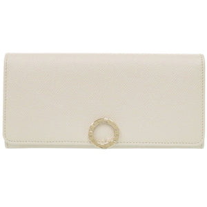 未使用 ブルガリ ブルガリブルガリ ロゴクリップ レザー ホワイト 長財布 白 1557【中古】BVLGARI