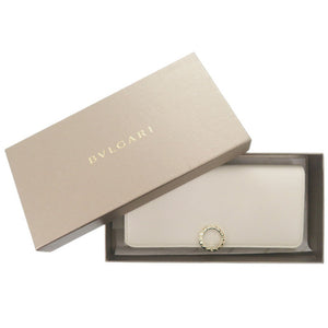 未使用 ブルガリ ブルガリブルガリ ロゴクリップ レザー ホワイト 長財布 白 1557【中古】BVLGARI