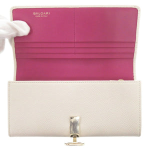未使用 ブルガリ ブルガリブルガリ ロゴクリップ レザー ホワイト 長財布 白 1557【中古】BVLGARI