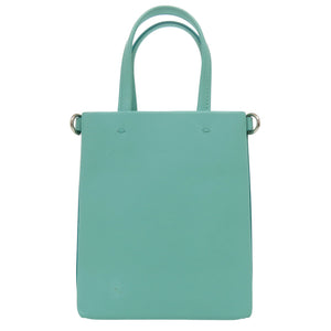 ティファニー ミニ ショッピングトート レザー ティファニーブルー ハンドバッグ 水色 1558【中古】TIFFANY&Co.