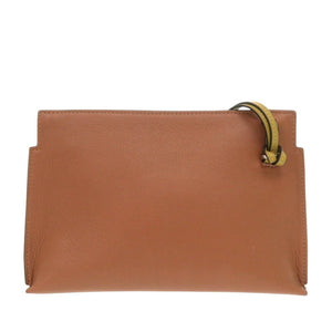 新品同様 ロエベ アナグラム Tポーチ レザー ブラウン 1578【中古】LOEWE