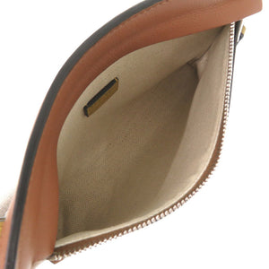 新品同様 ロエベ アナグラム Tポーチ レザー ブラウン 1578【中古】LOEWE