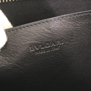 ブルガリ ロゴ レザー ブラック クラッチバッグ セカンドバッグ 黒 1583【中古】BVLGARI