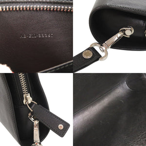 ブルガリ ロゴ レザー ブラック クラッチバッグ セカンドバッグ 黒 1583【中古】BVLGARI