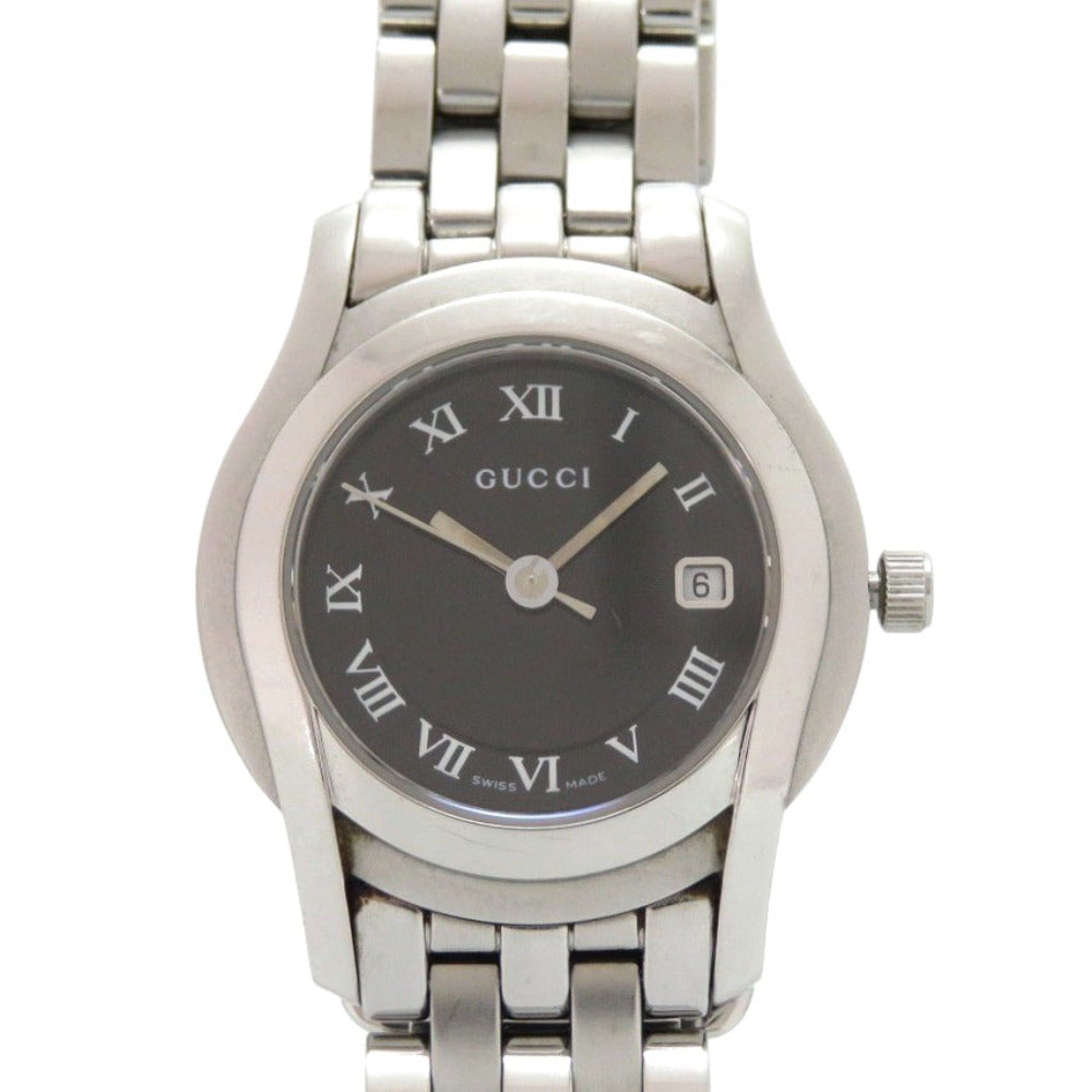 グッチ 5500L SS ブラック クオーツ 腕時計 黒文字盤 1586【中古】GUCCI