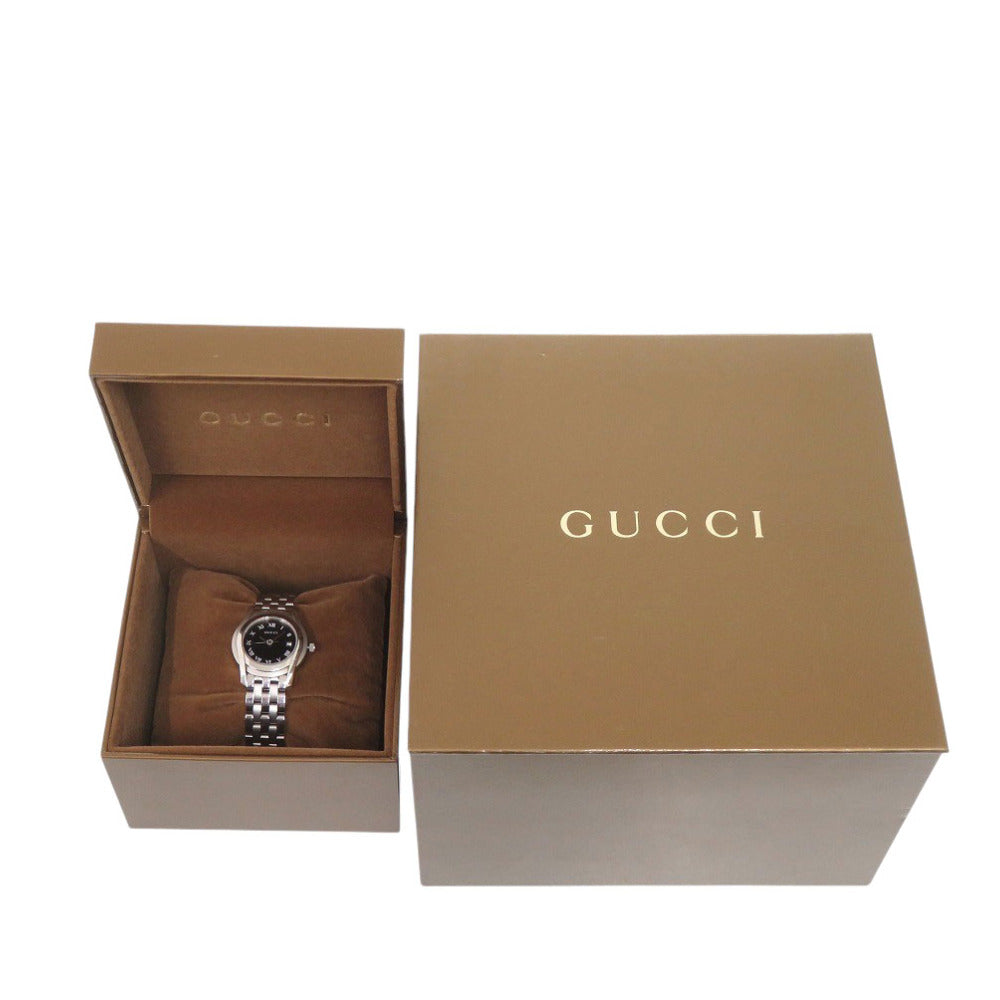 グッチ 5500L SS ブラック クオーツ 腕時計 黒文字盤 1586【中古】GUCCI