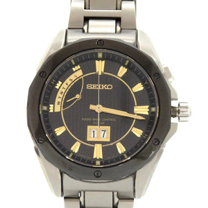 セイコー SAGA029 8B43-0AC0 チタン ブラック ソーラー電波 腕時計 黒 1588【中古】SEIKO