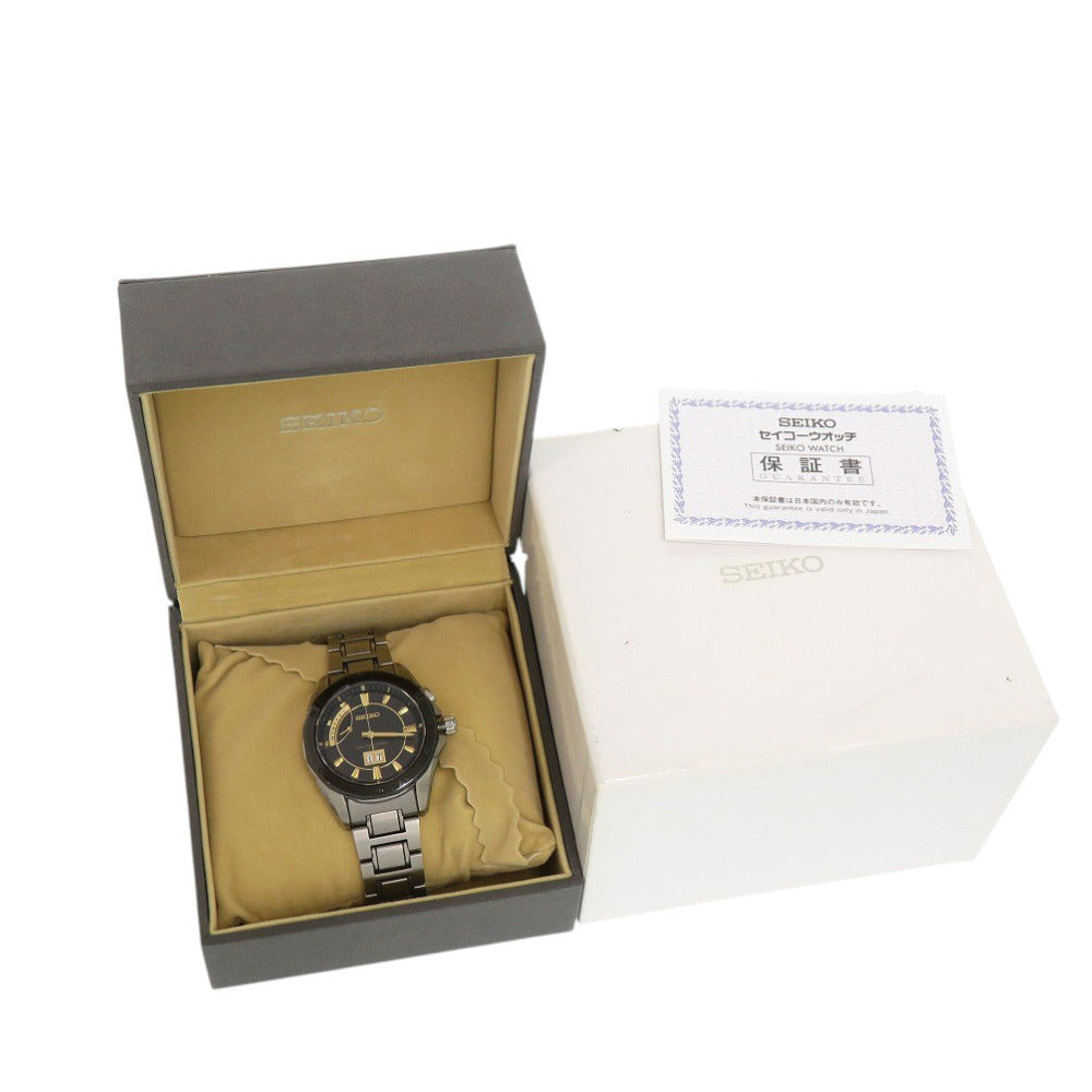 セイコー SAGA029 8B43-0AC0 チタン ブラック ソーラー電波 腕時計 黒 1588【中古】SEIKO
