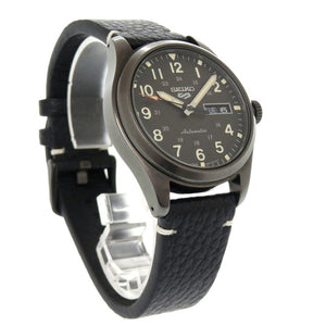 セイコー 5スポーツ SBSA121 4R36-10A0 レザー SS ブラック 自動巻き 腕時計 黒 1600【中古】SEIKO