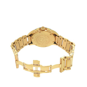 美品 ヴェルサーチ M8C メデューサ SS ブラック ゴールド クオーツ 腕時計 黒文字盤 1601【中古】VERSACE