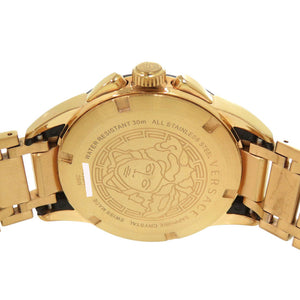 美品 ヴェルサーチ M8C メデューサ SS ブラック ゴールド クオーツ 腕時計 黒文字盤 1601【中古】VERSACE