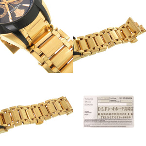 美品 ヴェルサーチ M8C メデューサ SS ブラック ゴールド クオーツ 腕時計 黒文字盤 1601【中古】VERSACE