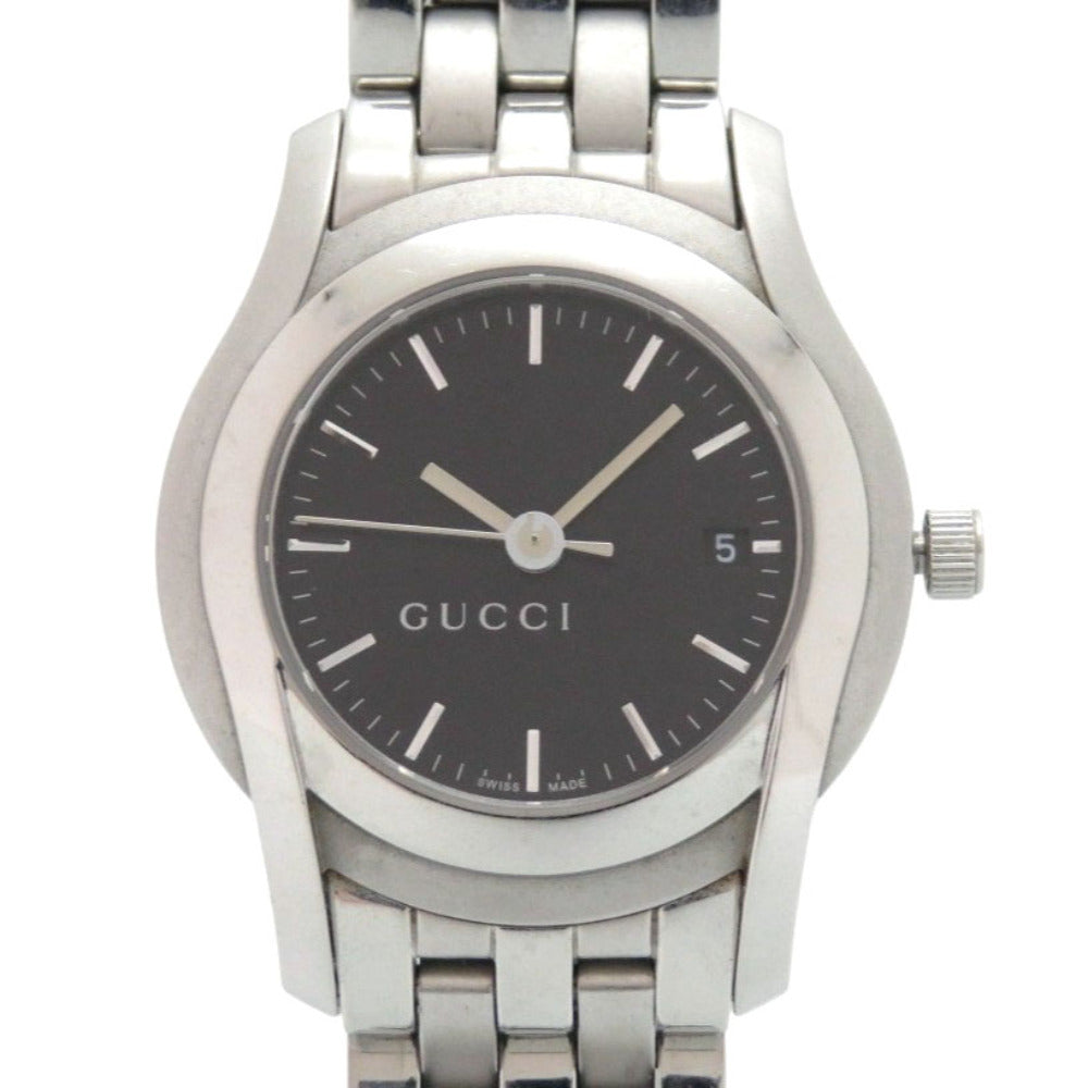 グッチ 5500L SS ブラック クオーツ 腕時計 黒文字盤 1606【中古】GUCCI