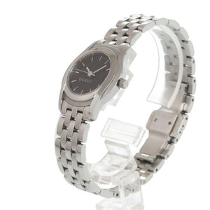 グッチ 5500L SS ブラック クオーツ 腕時計 黒文字盤 1606【中古】GUCCI
