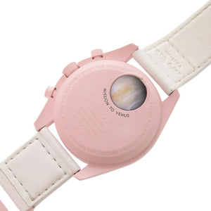 スウォッチ オメガ×スウォッチ MISSION TO VENUS ミッショントゥヴィーナス SO33P100 バイオセラミック アイボリー ピンク クオーツ 腕時計 1626【中古】Swatch
