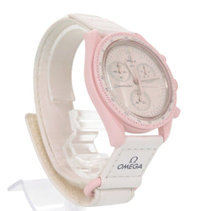 スウォッチ オメガ×スウォッチ MISSION TO VENUS ミッショントゥヴィーナス SO33P100 バイオセラミック アイボリー ピンク クオーツ 腕時計 1626【中古】Swatch