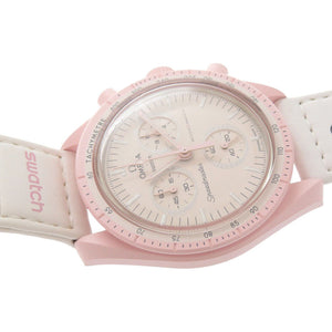スウォッチ オメガ×スウォッチ MISSION TO VENUS ミッショントゥヴィーナス SO33P100 バイオセラミック アイボリー ピンク クオーツ 腕時計 1626【中古】Swatch