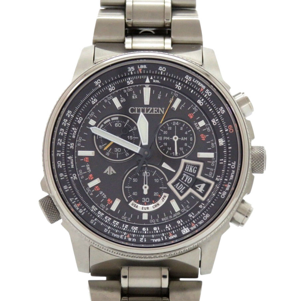 美品 シチズン プロマスター BY0080-57E チタン ブラック エコドライブ 腕時計 黒 1630【中古】CITIZEN