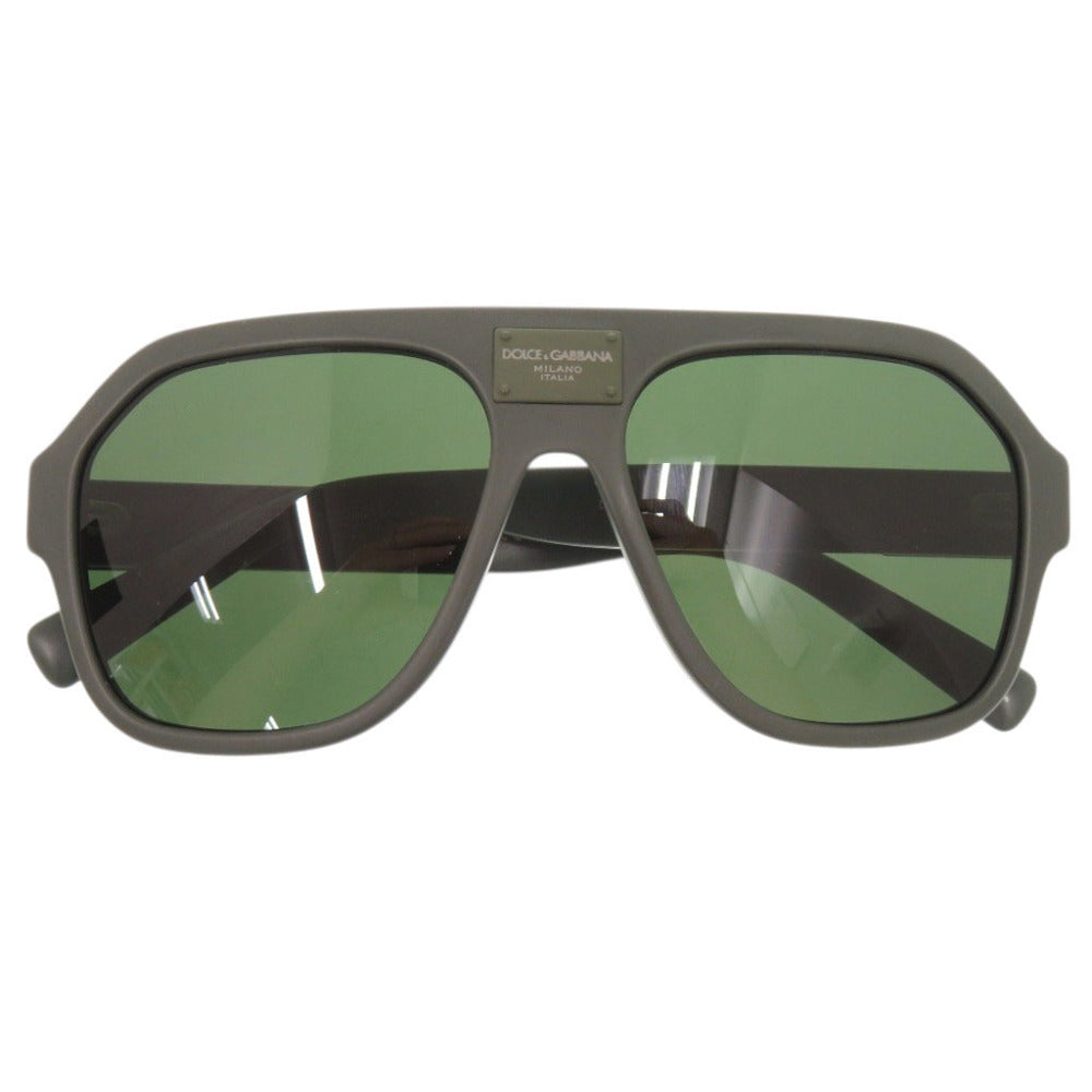 美品 ドルチェアンドガッバーナ ロゴプレート DG4433 プラスチック グリーン サングラス 緑 1676【中古】DOLCE&GABBANA