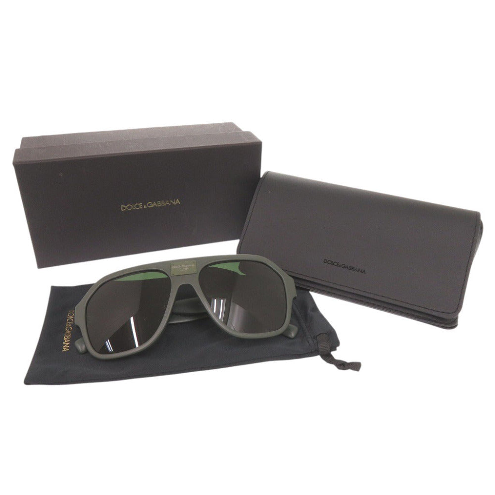美品 ドルチェアンドガッバーナ ロゴプレート DG4433 プラスチック グリーン サングラス 緑 1676【中古】DOLCE&GABBANA