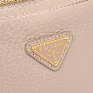 新品同様 プラダ トライアングルロゴ ミニバッグ 1NF060 レザー ピンクベージュ ショルダーバッグ 1697【中古】PRADA