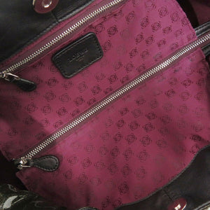 美品 ロエベ ナッパアイレ パテントレザー ラメ ブラック ハンドバッグ 黒 0017【中古】LOEWE
