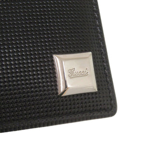 美品 グッチ 203620 レザー ブラック 二つ折り財布 黒 0024【中古】GUCCI メンズ