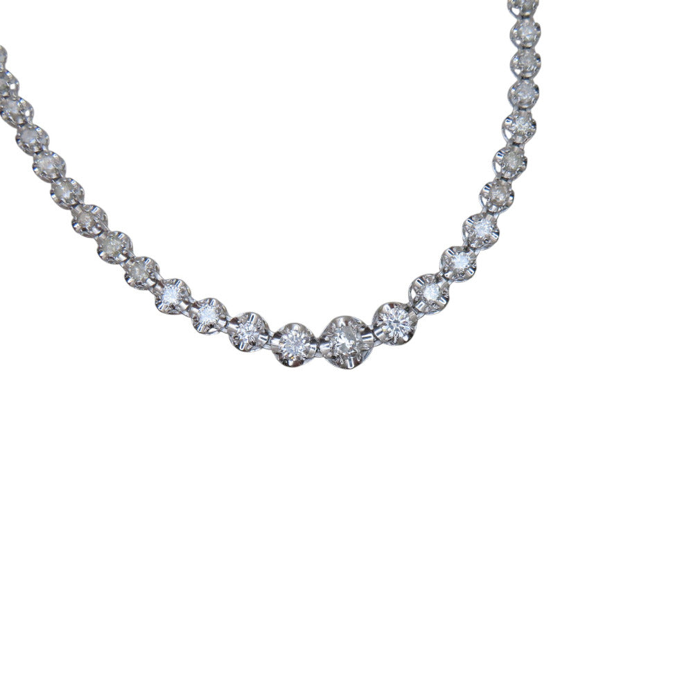 ダイヤ5.00ct Pt900 テニス ネックレス ダイヤモンド/プラチナ 0049【中古】 レディース