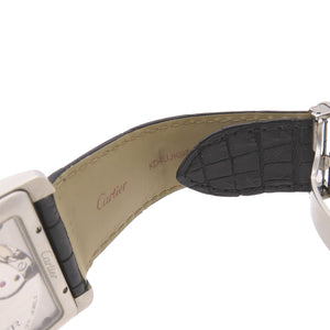 カルティエ タンク MC W5330004 自動巻き 腕時計 SS/マットクロコ ブラック 黒文字盤 0056【中古】CARTIER メンズ