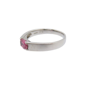 美品 パパラチア サファイア 0.78ct K18WG リング 指輪 サファイア ホワイトゴールド 16号 ジュエリー 0057【中古】