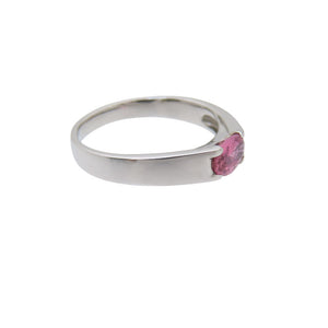 美品 パパラチア サファイア 0.78ct K18WG リング 指輪 サファイア ホワイトゴールド 16号 ジュエリー 0057【中古】