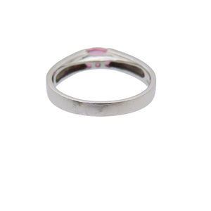 美品 パパラチア サファイア 0.78ct K18WG リング 指輪 サファイア ホワイトゴールド 16号 ジュエリー 0057【中古】