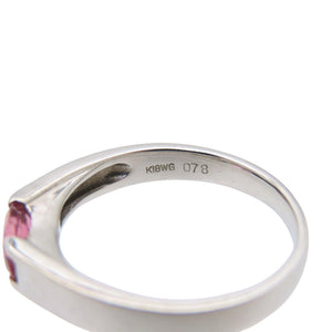 美品 パパラチア サファイア 0.78ct K18WG リング 指輪 サファイア ホワイトゴールド 16号 ジュエリー 0057【中古】