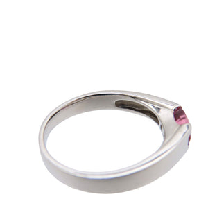 美品 パパラチア サファイア 0.78ct K18WG リング 指輪 サファイア ホワイトゴールド 16号 ジュエリー 0057【中古】
