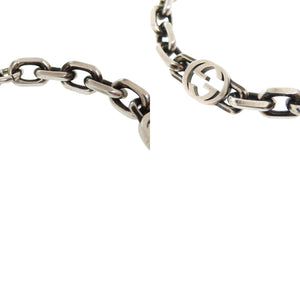 美品 グッチ インターロッキング チェーン シルバー925 ブレスレット シルバー 0071【中古】GUCCI