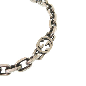 美品 グッチ インターロッキング チェーン シルバー925 ブレスレット シルバー 0071【中古】GUCCI