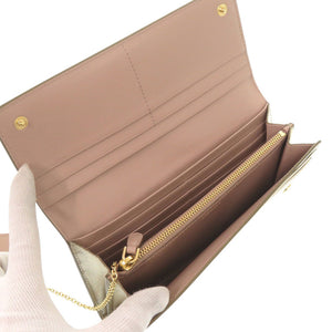 新品同様 プラダ 1MH132 リボン サフィアーノ フィオッコ レザー ゴールド 長財布 0073【中古】PRADA