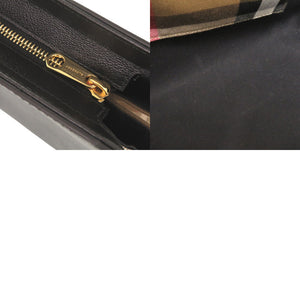 新品同様 バーバリー バンウェル チェック柄 レザー キャンバス ブラック 2WAY ハンドバッグ ショルダーバッグ トートバッグ 黒 0127【中古】BURBERRY