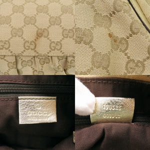 グッチ グッチシマ アビー 190525 GGキャンバス ベージュ/ゴールド ハンドバッグ 0132【中古】GUCCI