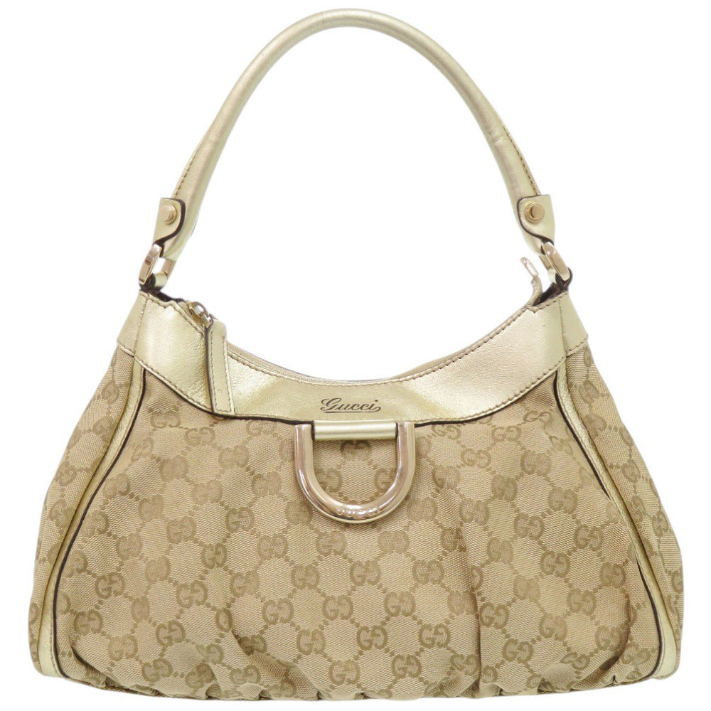 グッチ グッチシマ アビー 190525 GGキャンバス ベージュ/ゴールド ハンドバッグ 0132【中古】GUCCI