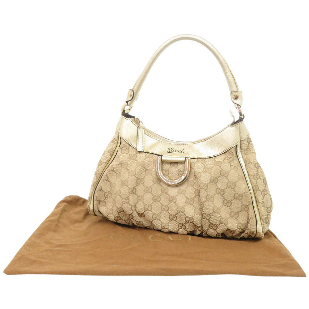 グッチ グッチシマ アビー 190525 GGキャンバス ベージュ/ゴールド ハンドバッグ 0132【中古】GUCCI
