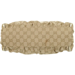 グッチ グッチシマ アビー 190525 GGキャンバス ベージュ/ゴールド ハンドバッグ 0132【中古】GUCCI