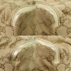 グッチ グッチシマ アビー 190525 GGキャンバス ベージュ/ゴールド ハンドバッグ 0132【中古】GUCCI