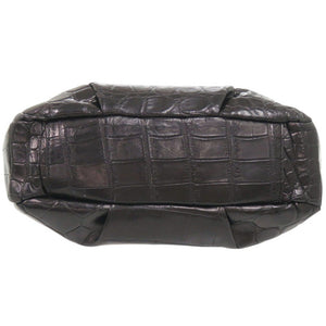 美品 コッコクリスターロ JRA 2WAY マットクロコ ブラック ハンドバッグ 黒 0164【中古】Cocco Cristallo