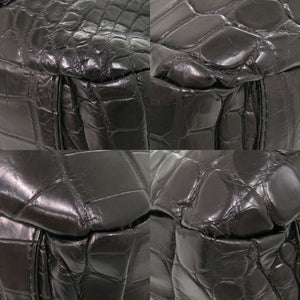 美品 コッコクリスターロ JRA 2WAY マットクロコ ブラック ハンドバッグ 黒 0164【中古】Cocco Cristallo